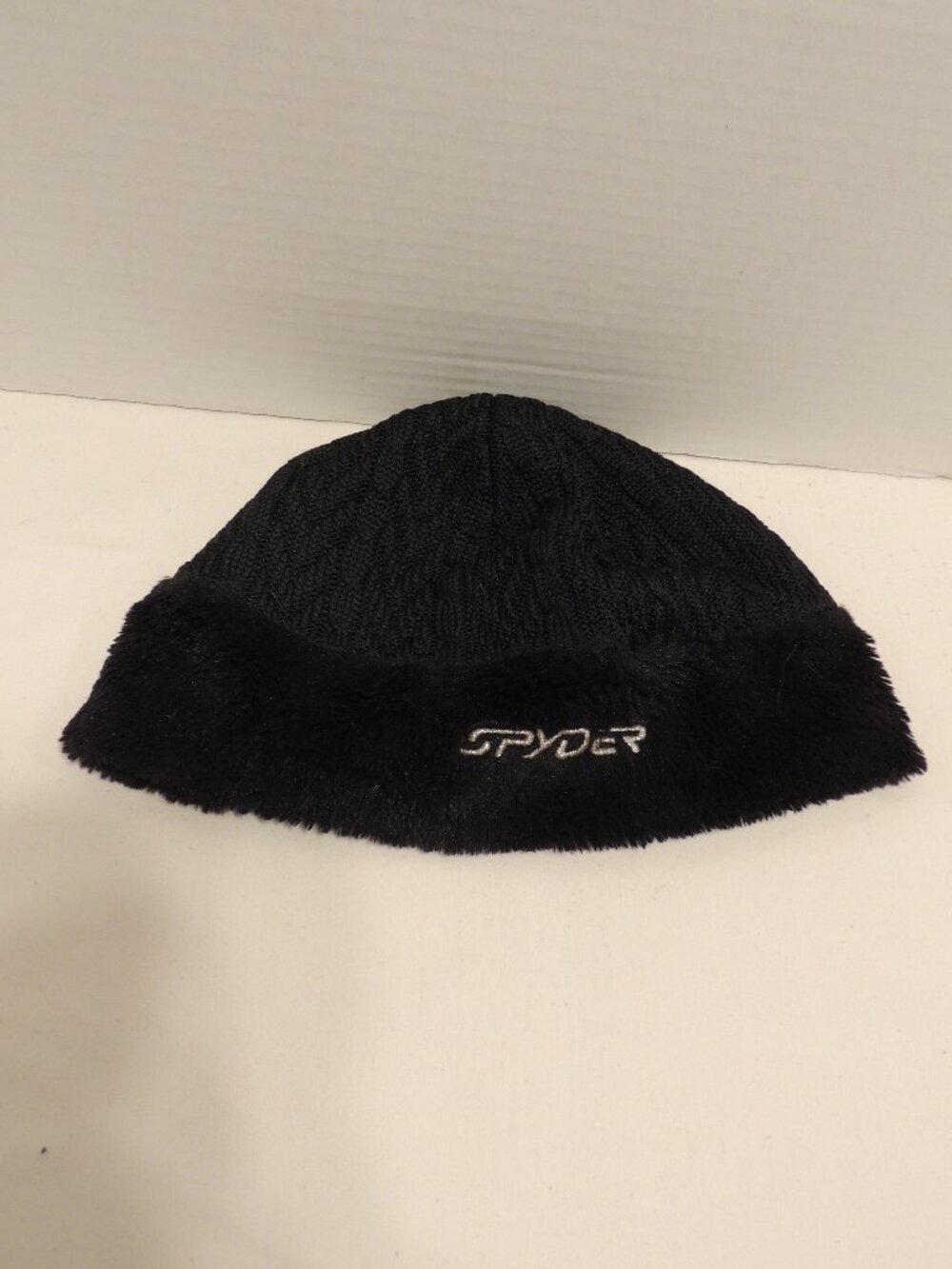 Spyder Hat Woman Medium Black Faux Fur  Warm Outdoor Windy Cold Winter Hat